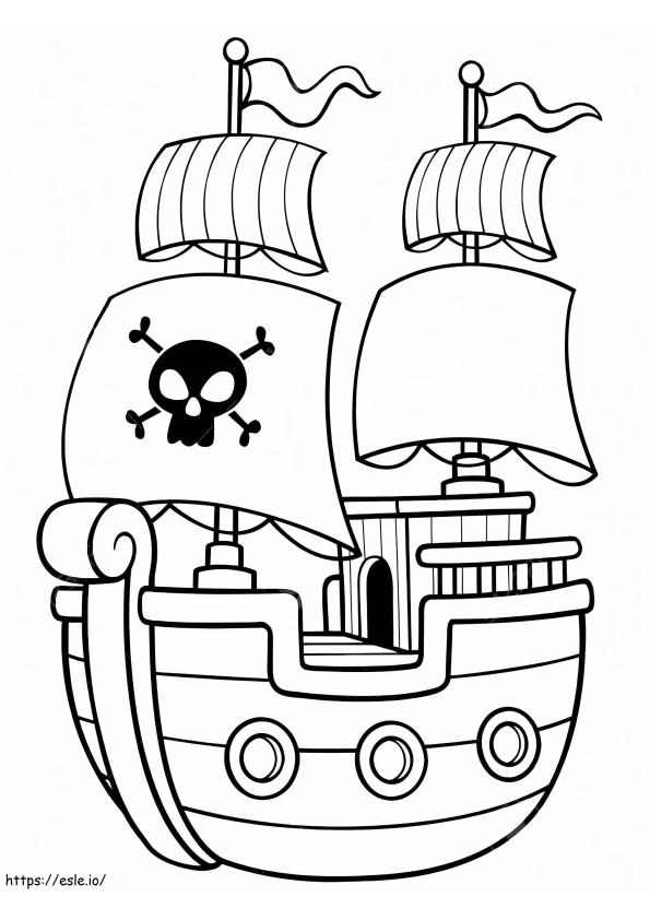 Navă de pirați simplă de colorat