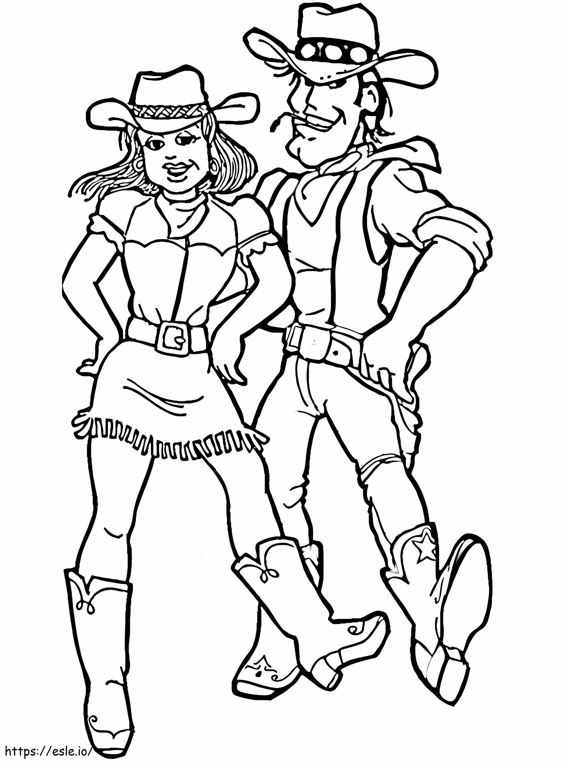 Cowboy Dance coloring page