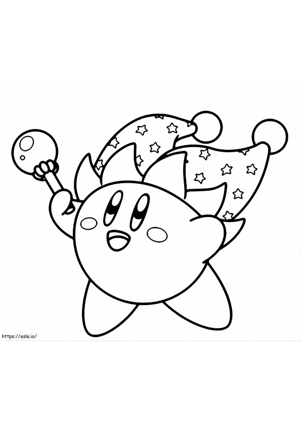 Clovnul Kirby de colorat