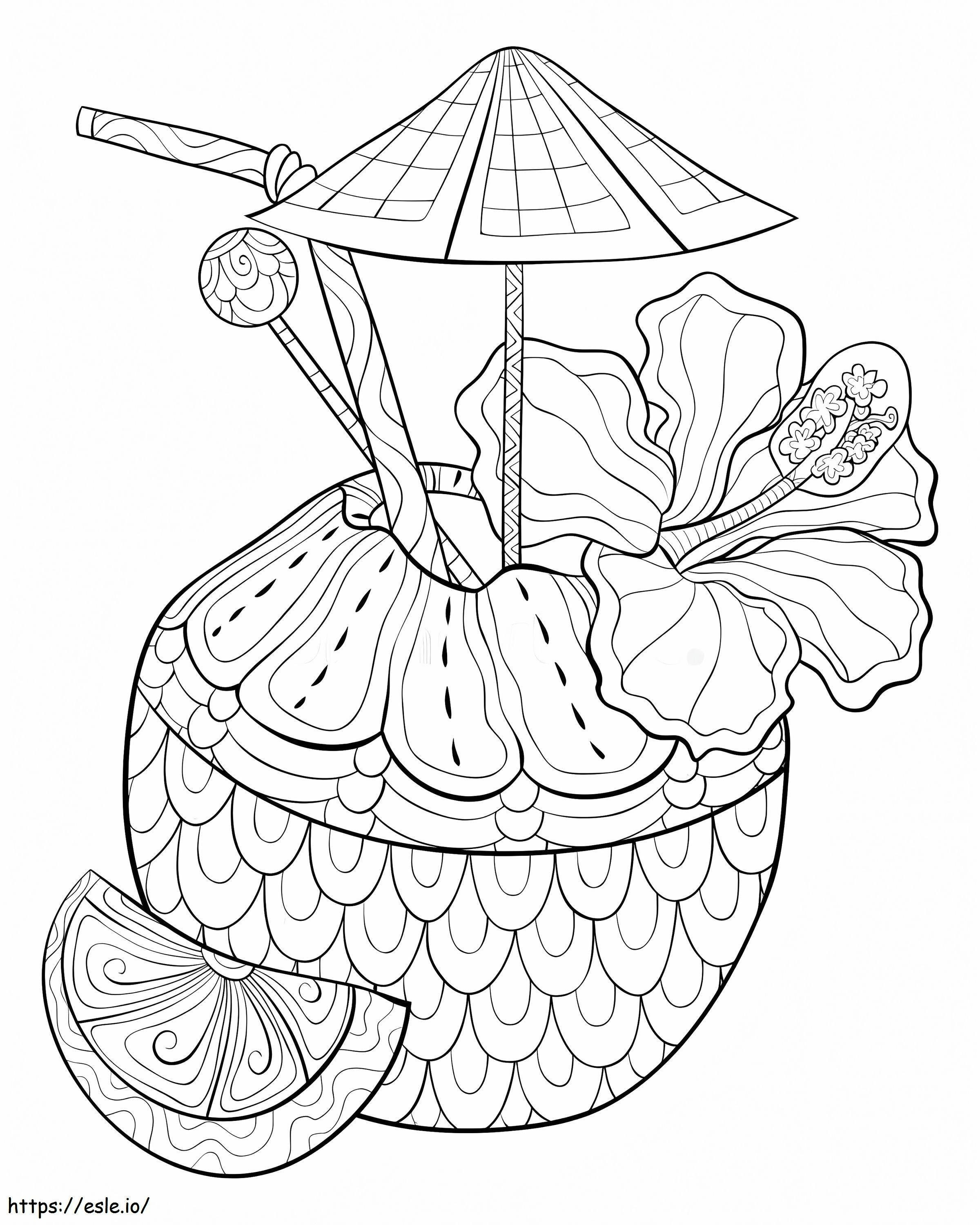 Adult Coconut Drink coloring page