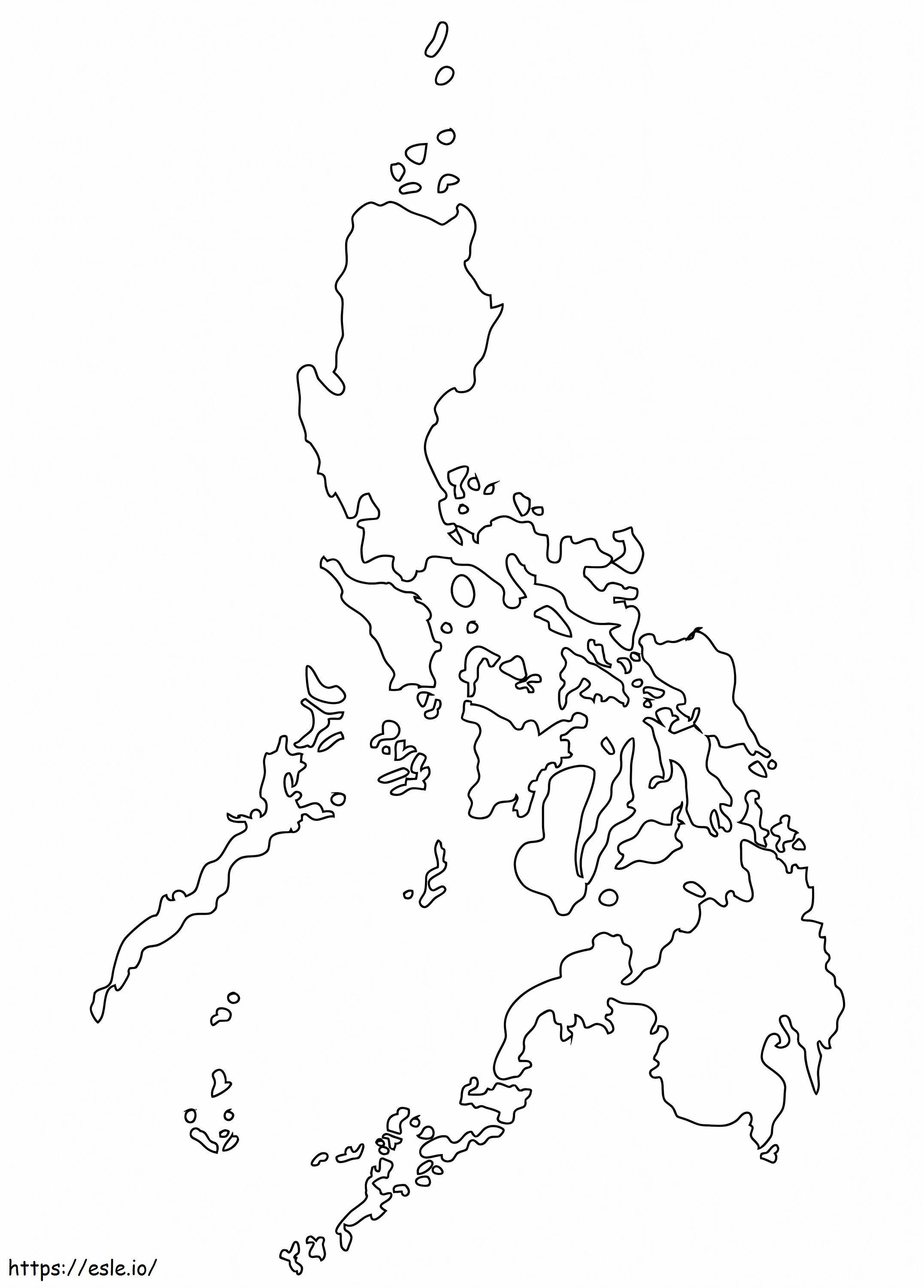 Mapa Filipin kolorowanka