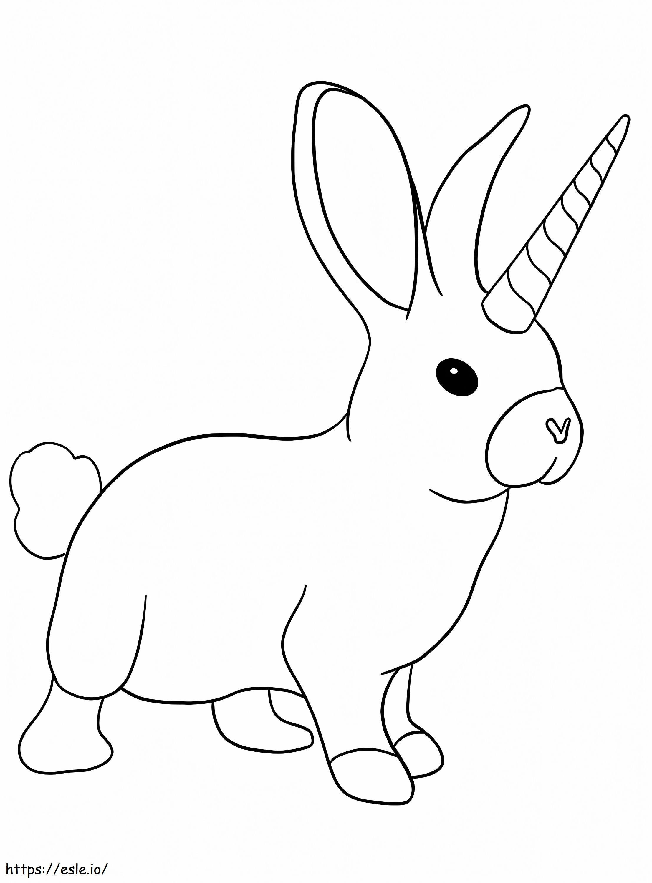 Conejo Con Cuerno para colorear