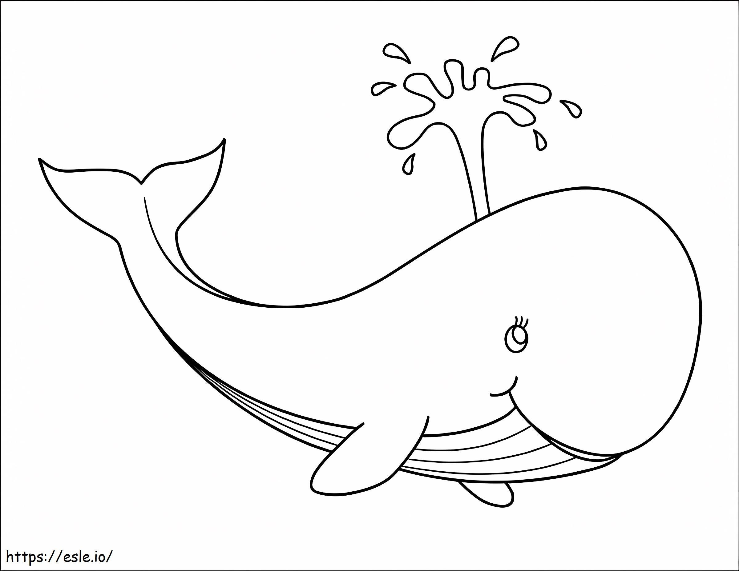 Smiling Whale coloring page
