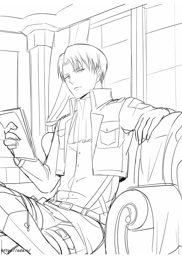 Levi Reading Book coloring page