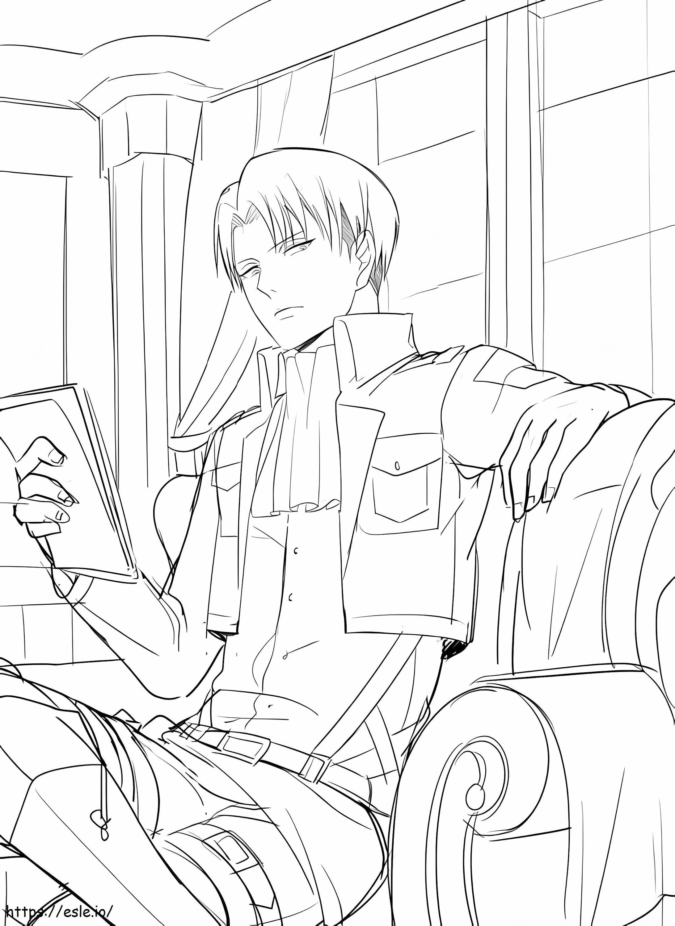 Levi Reading Book coloring page