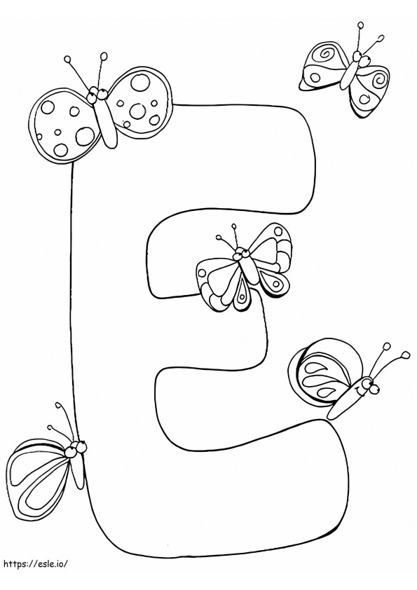 Letter E 11 coloring page