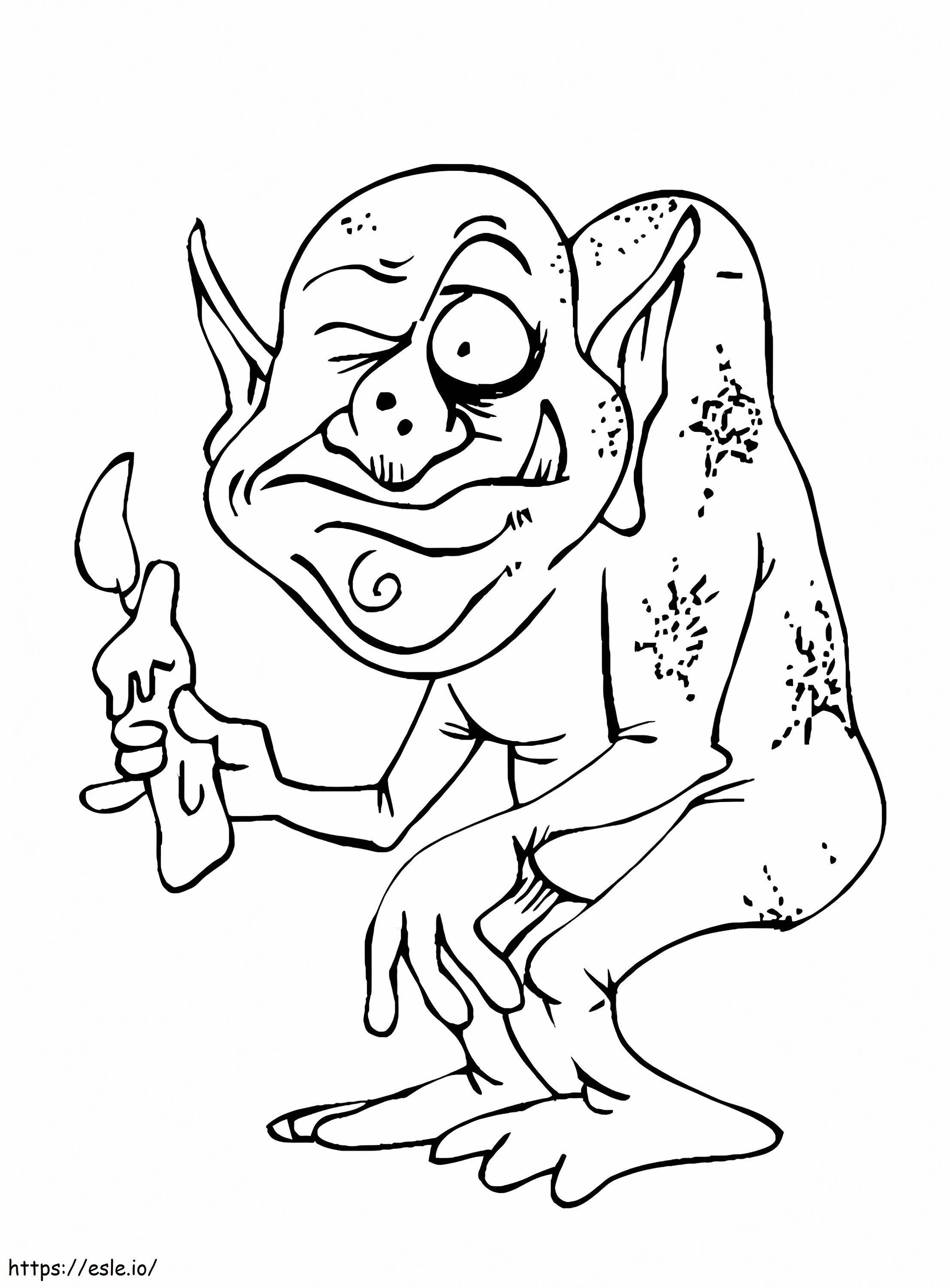 Elf Holding A Candle Coloring Page