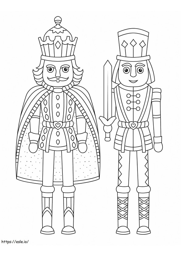 Rei e Cavaleiro Quebra-Nozes para colorir