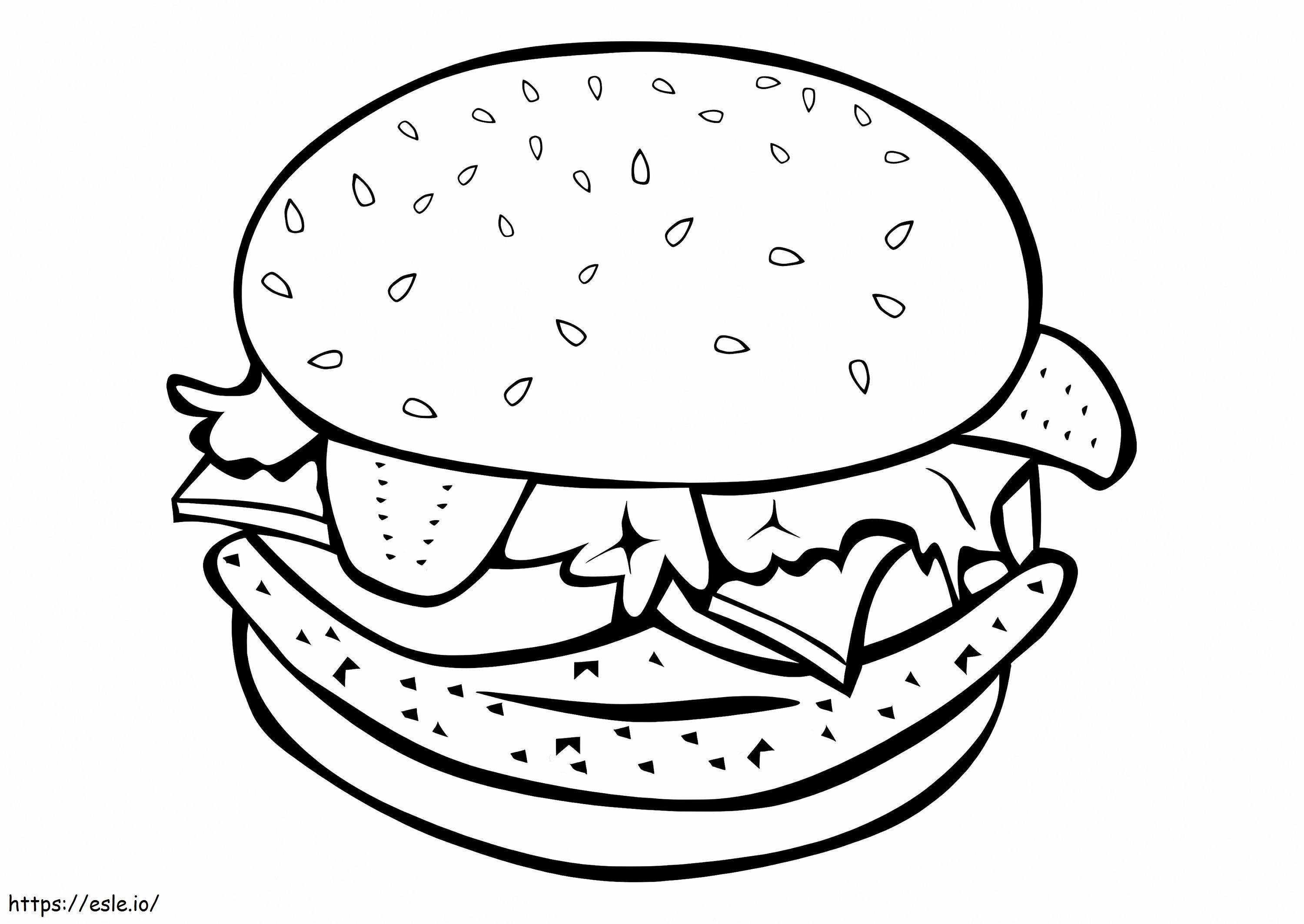 Hamburger di base da colorare