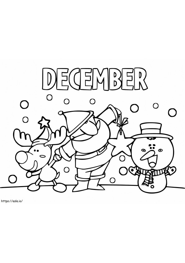 December Christmas coloring page