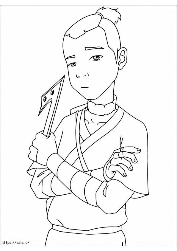 1533610340 Sokka In Avatar A4 coloring page