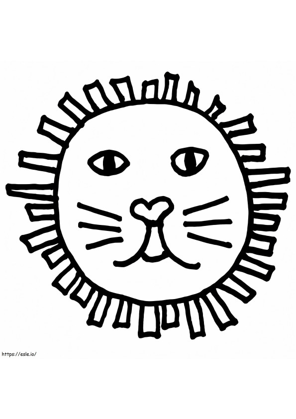 Free Lion Face coloring page
