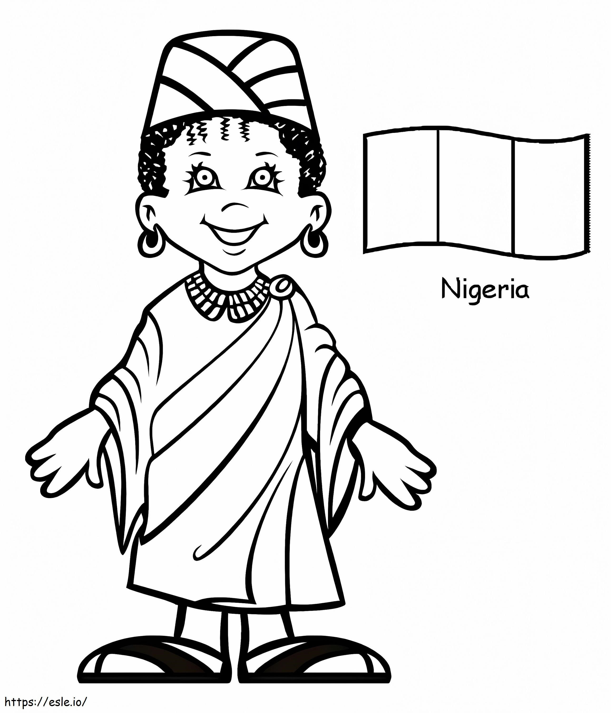 Coloriage Nigérian 1 à imprimer dessin