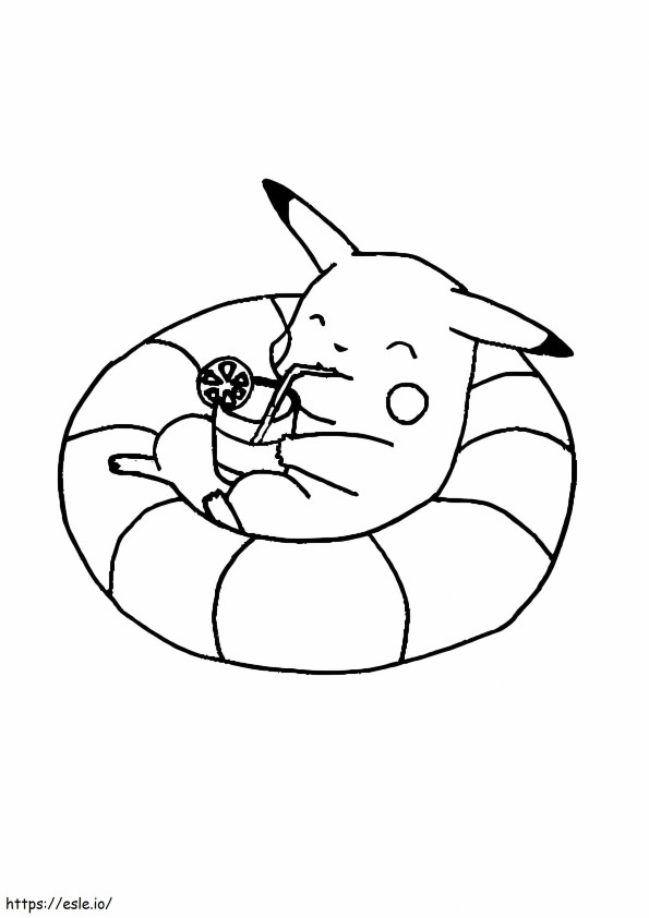 Coloriage Pikachu relaxant à imprimer dessin