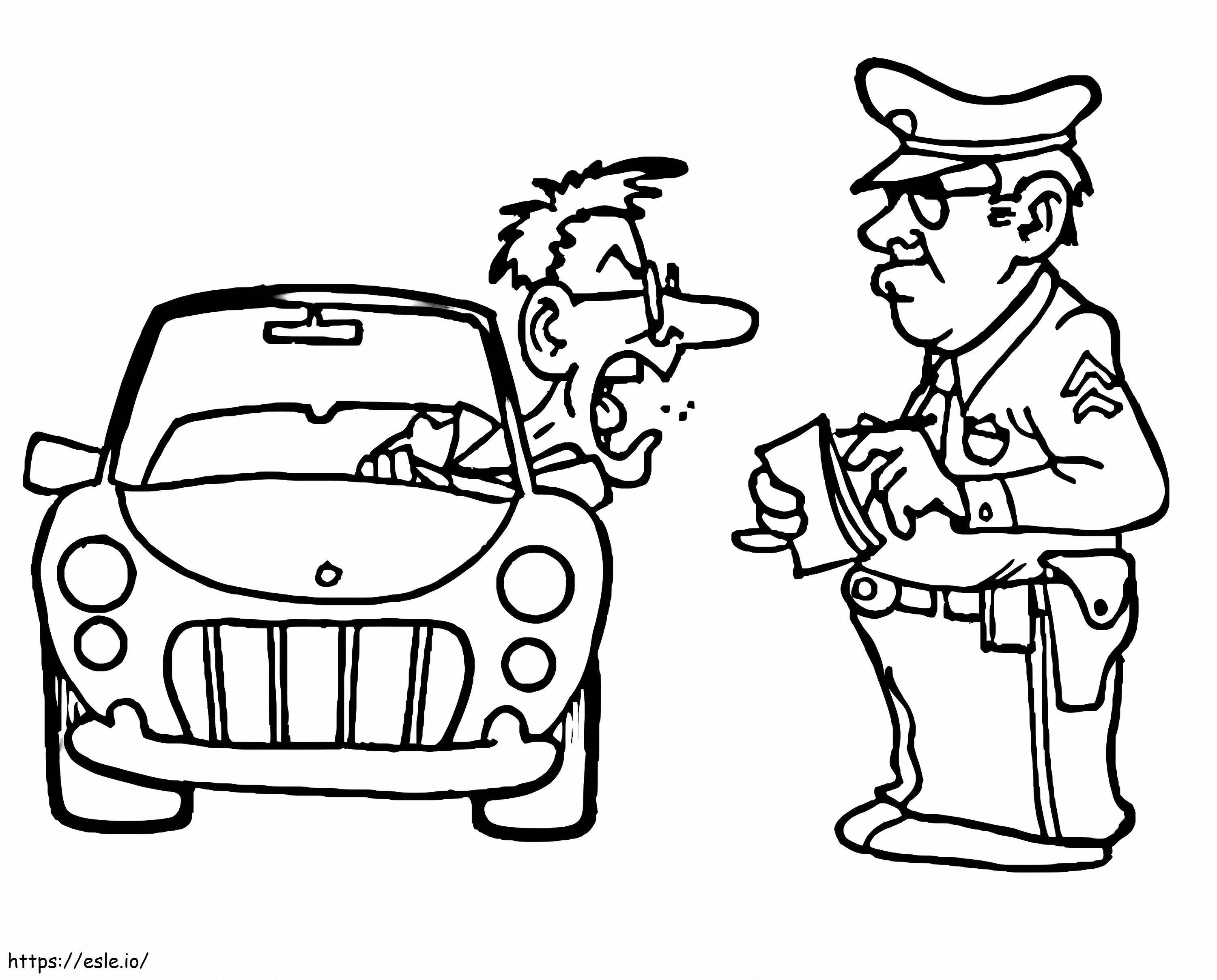 Traffic Police Coloring Page coloring page