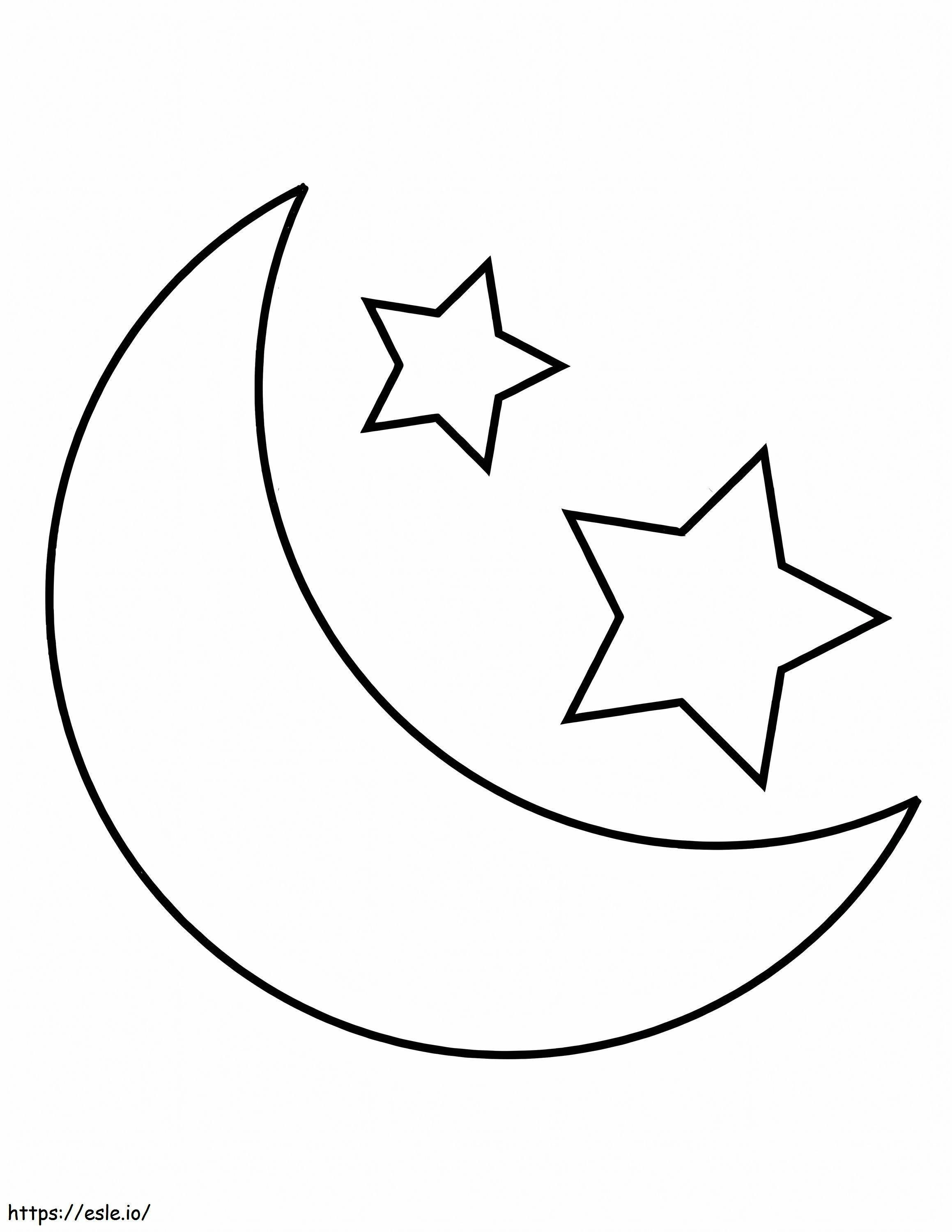 Ay ve İki Yıldız boyama
