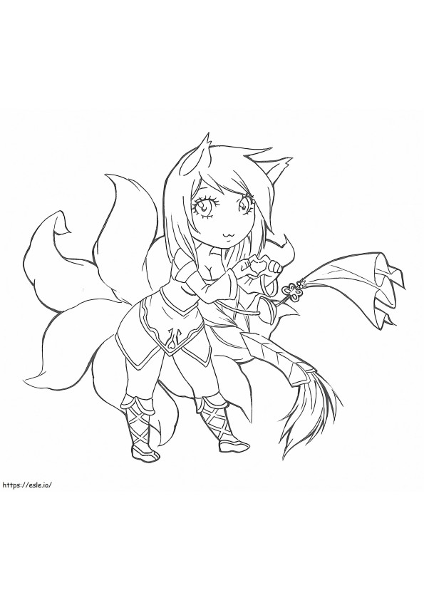 1560844060 Small Ahri A4 coloring page