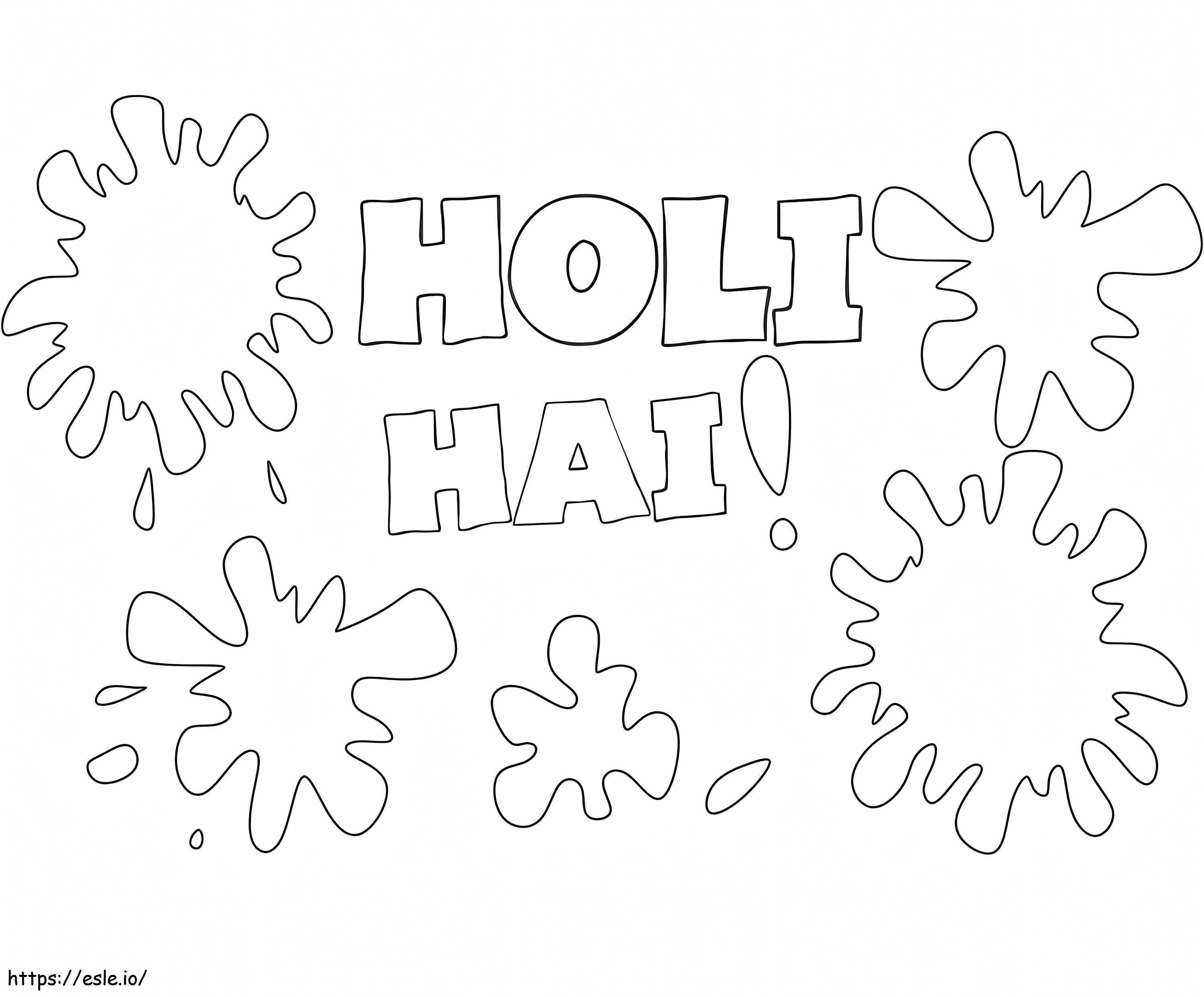 Happy Holi 7 coloring page