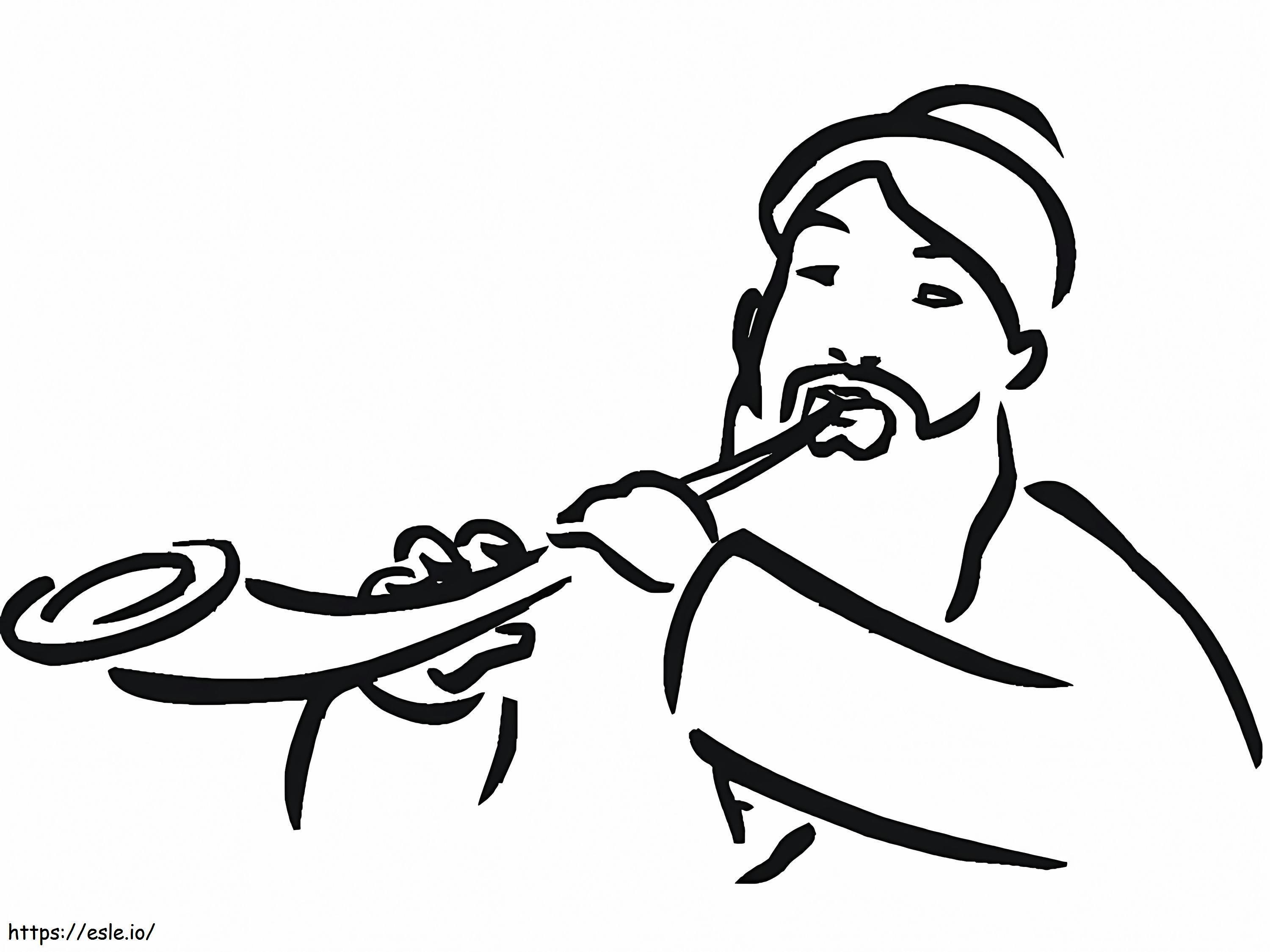 Meniup Shofar Gambar Mewarnai Gratis Untuk Dicetak