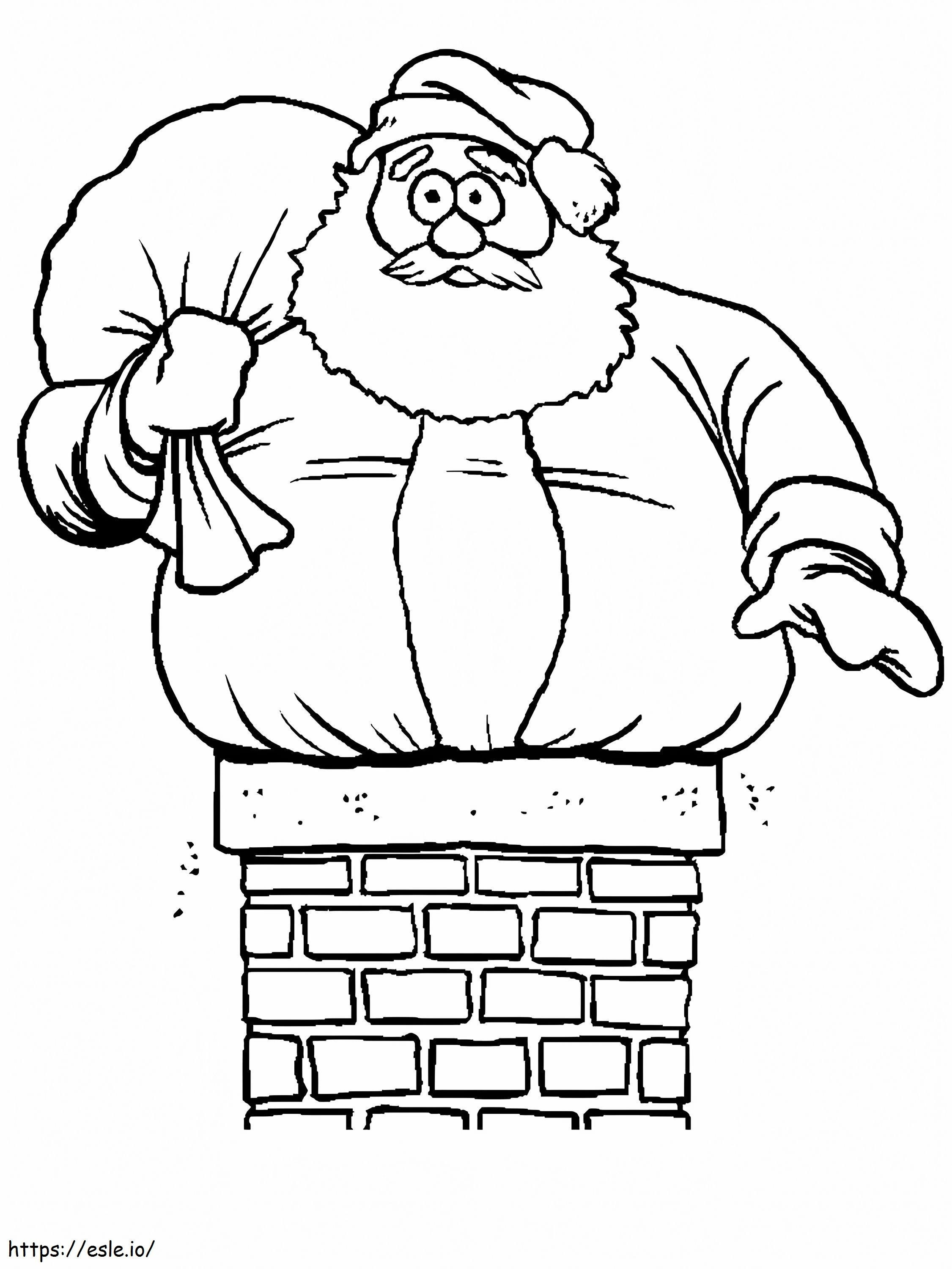 Coloriage 1545182608 Père Noël en ligne avec coincé dans la cheminée Noël 2 Pinterest à imprimer dessin