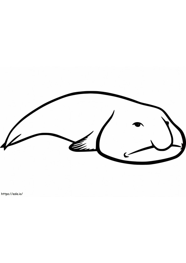 Blobfish yang mudah Gambar Mewarnai