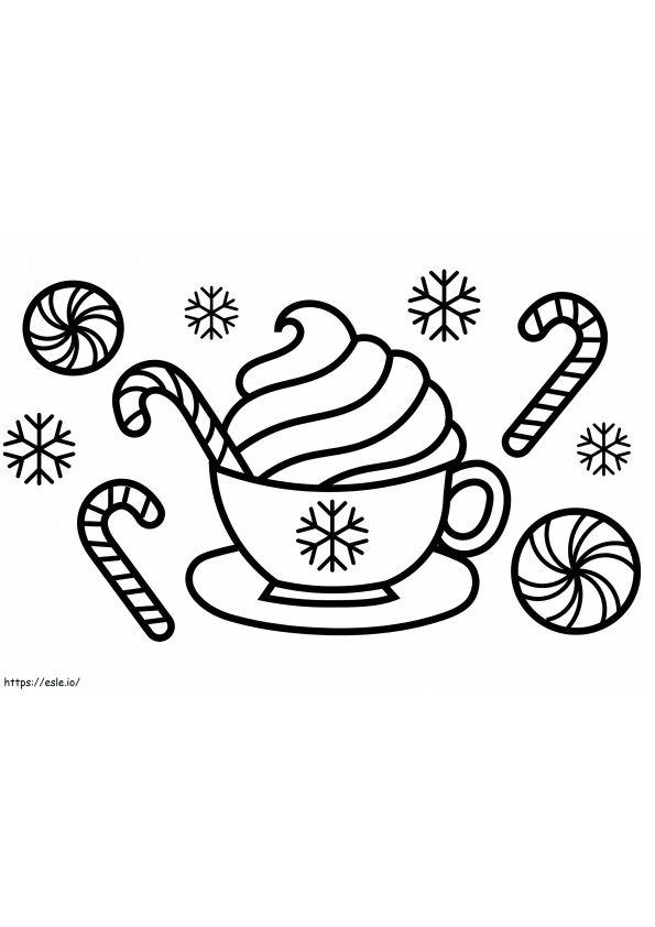 Hot Chocolate For Xmas coloring page