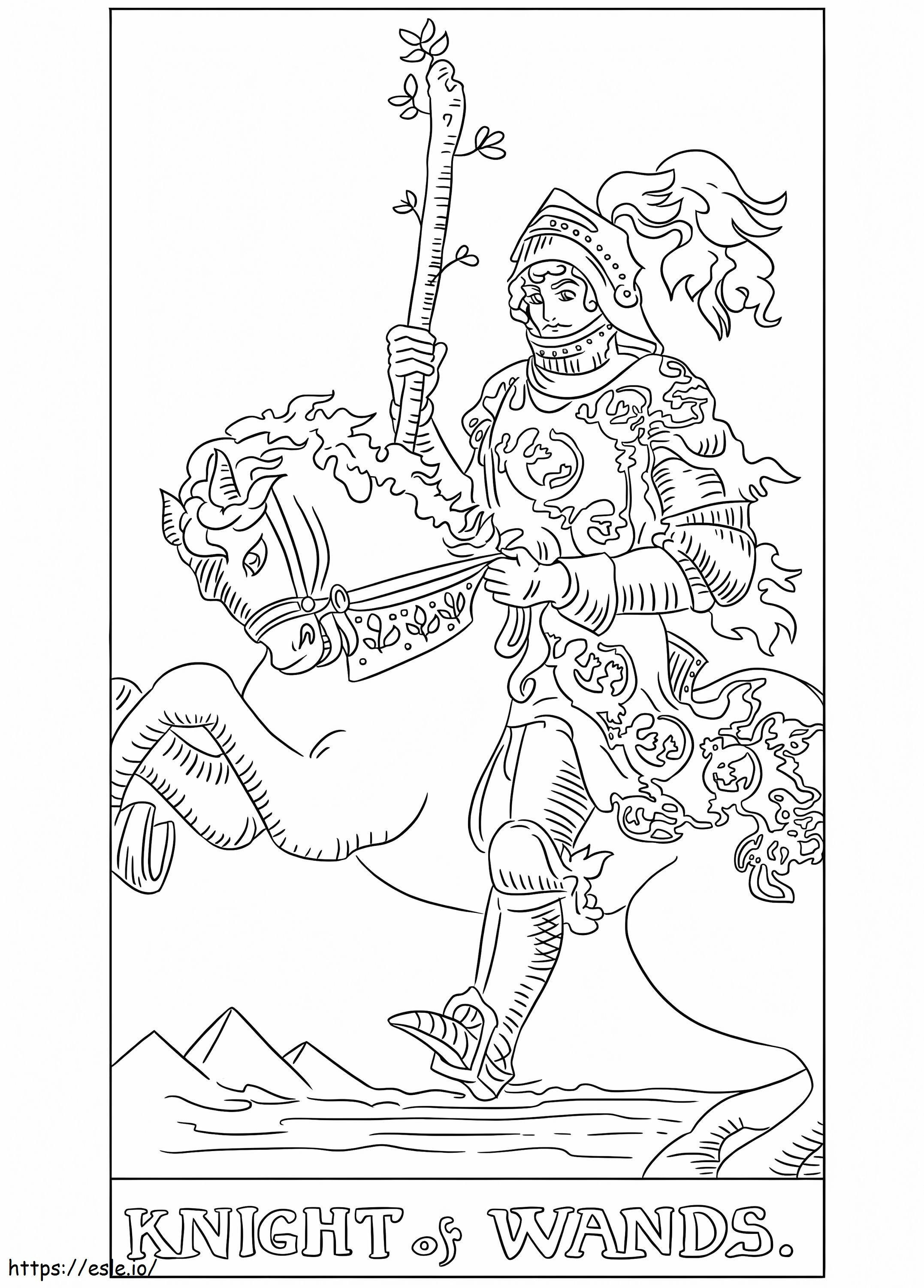 Tarot-Ritter der Zauberstäbe ausmalbilder