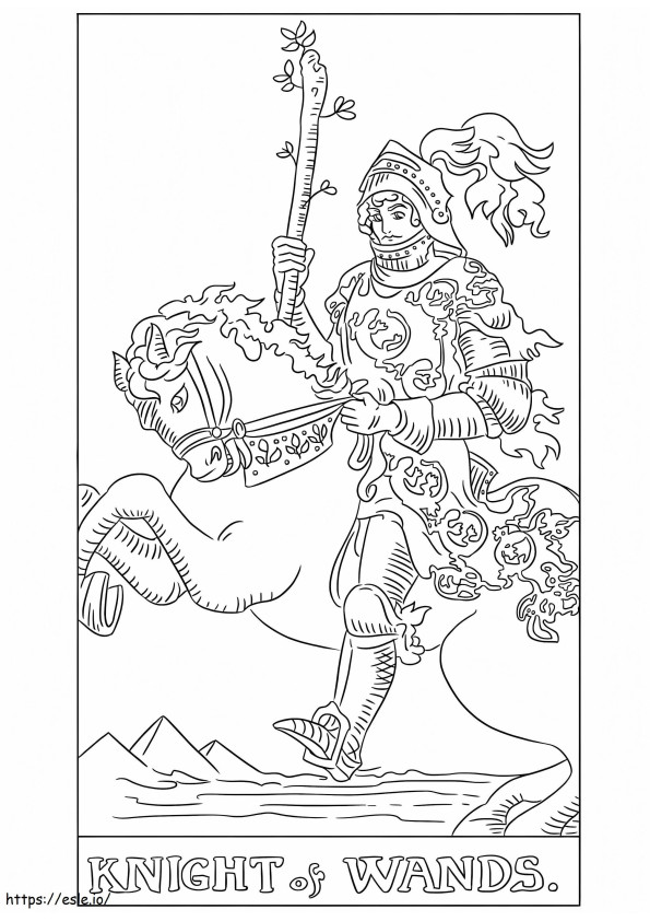 Tarot-Ritter der Zauberstäbe ausmalbilder