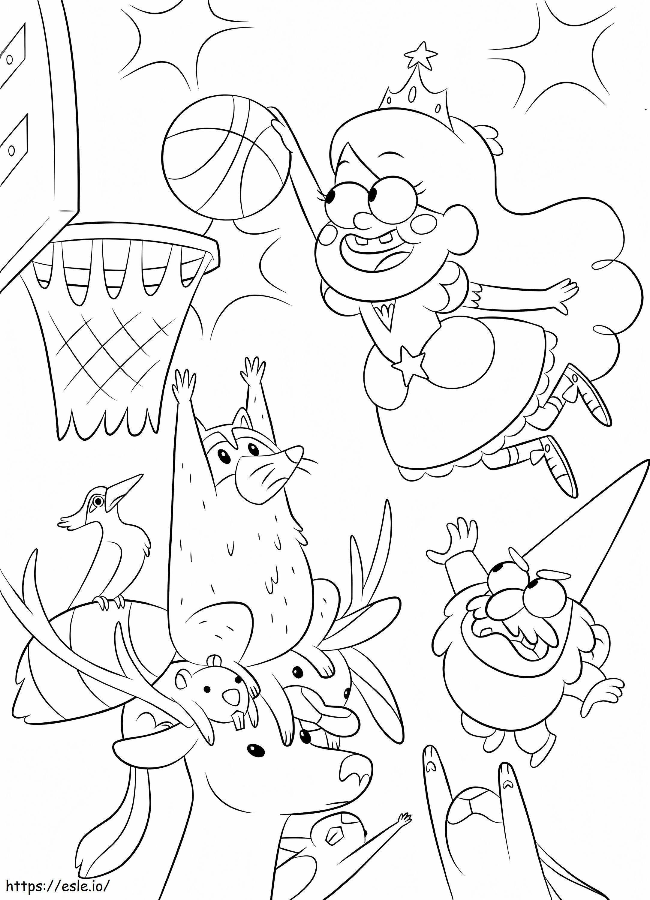 La princesa Mabel juega baloncesto para colorear