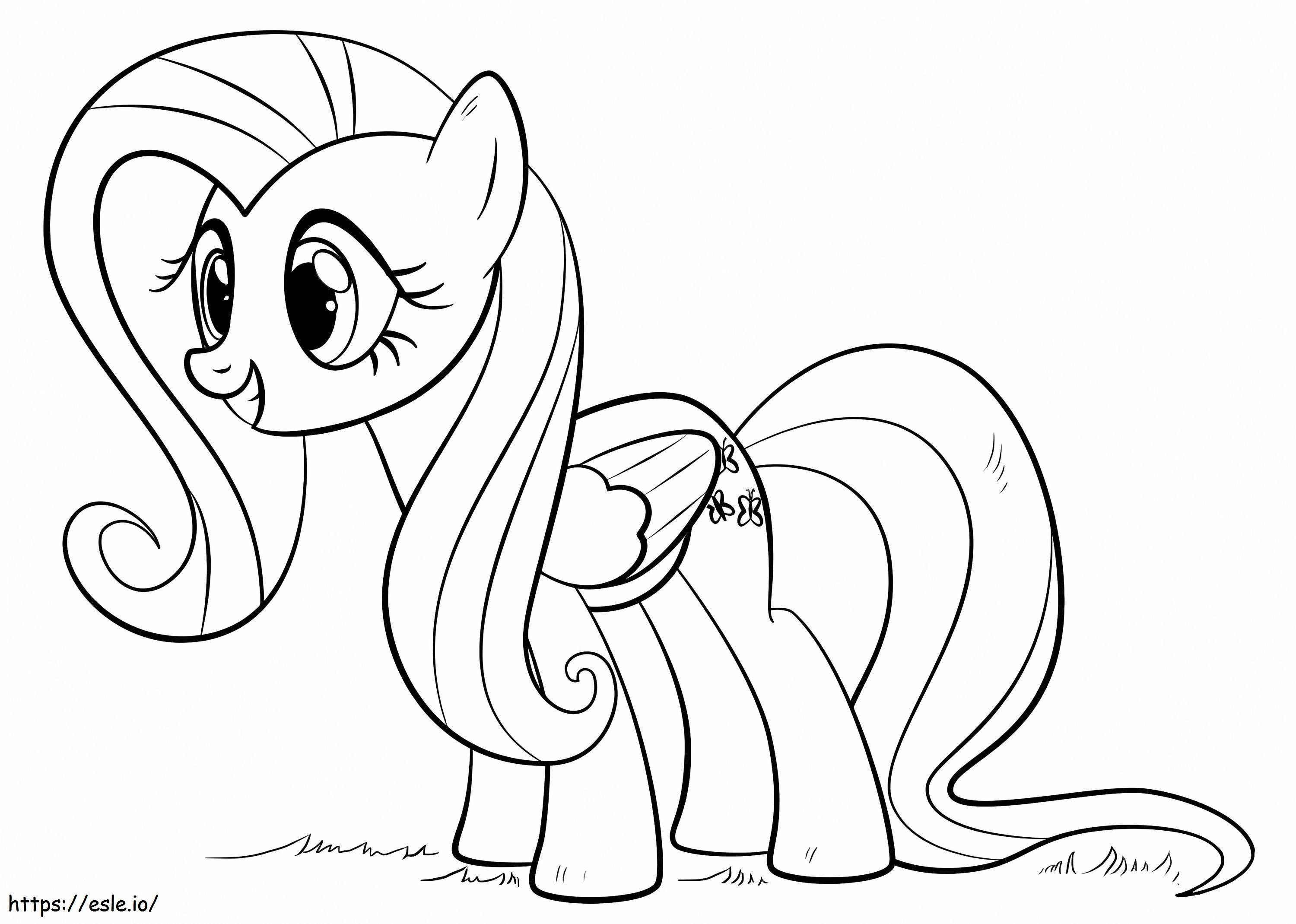 Happy Fluttershy coloring page