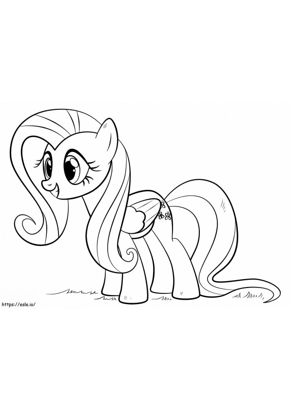 Happy Fluttershy coloring page
