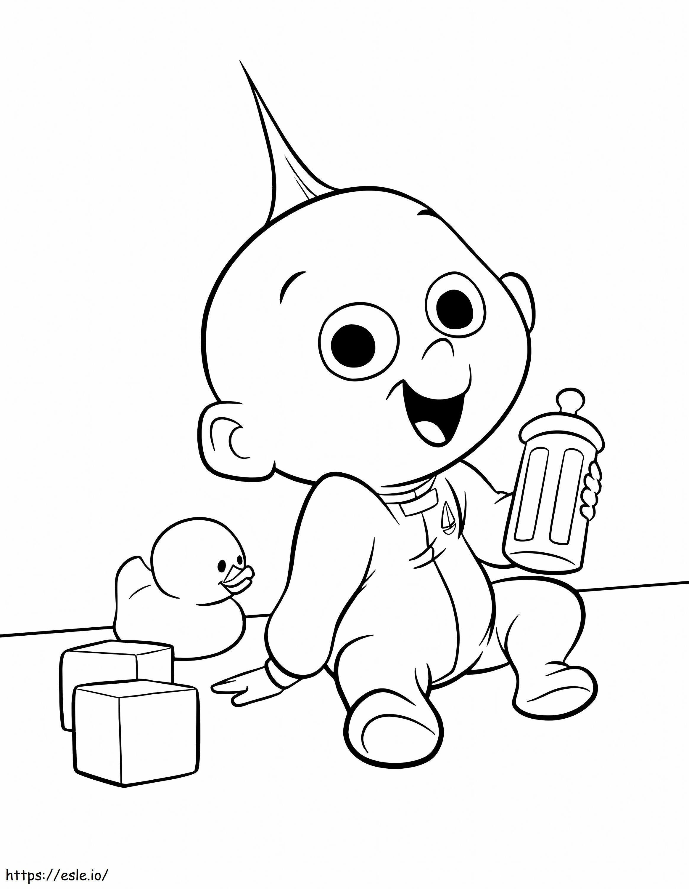 Bebê feliz dos desenhos animados para colorir