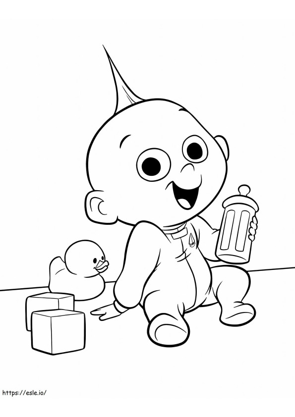 Copil fericit din desene animate de colorat