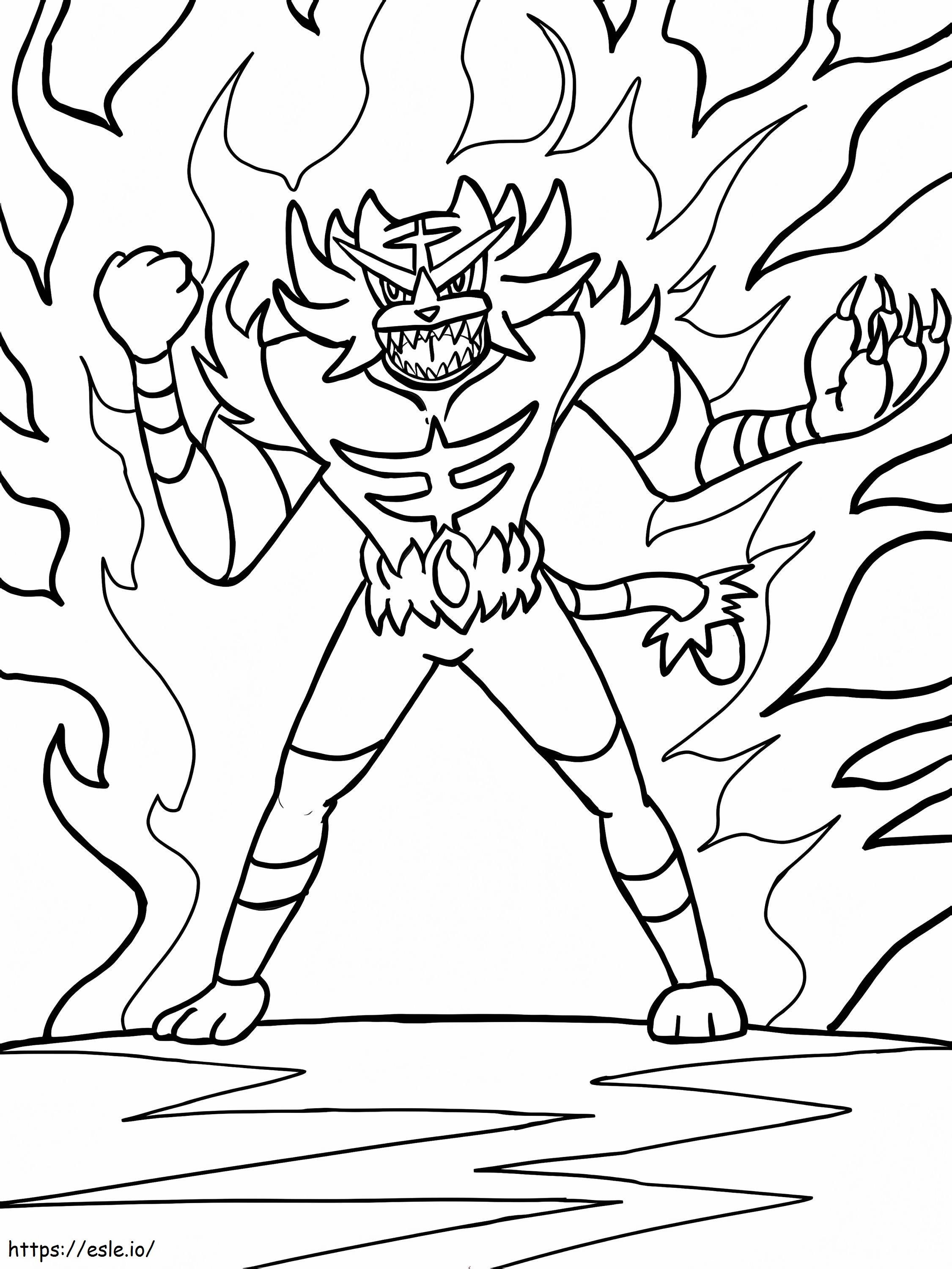 Incineroar yang marah Gambar Mewarnai
