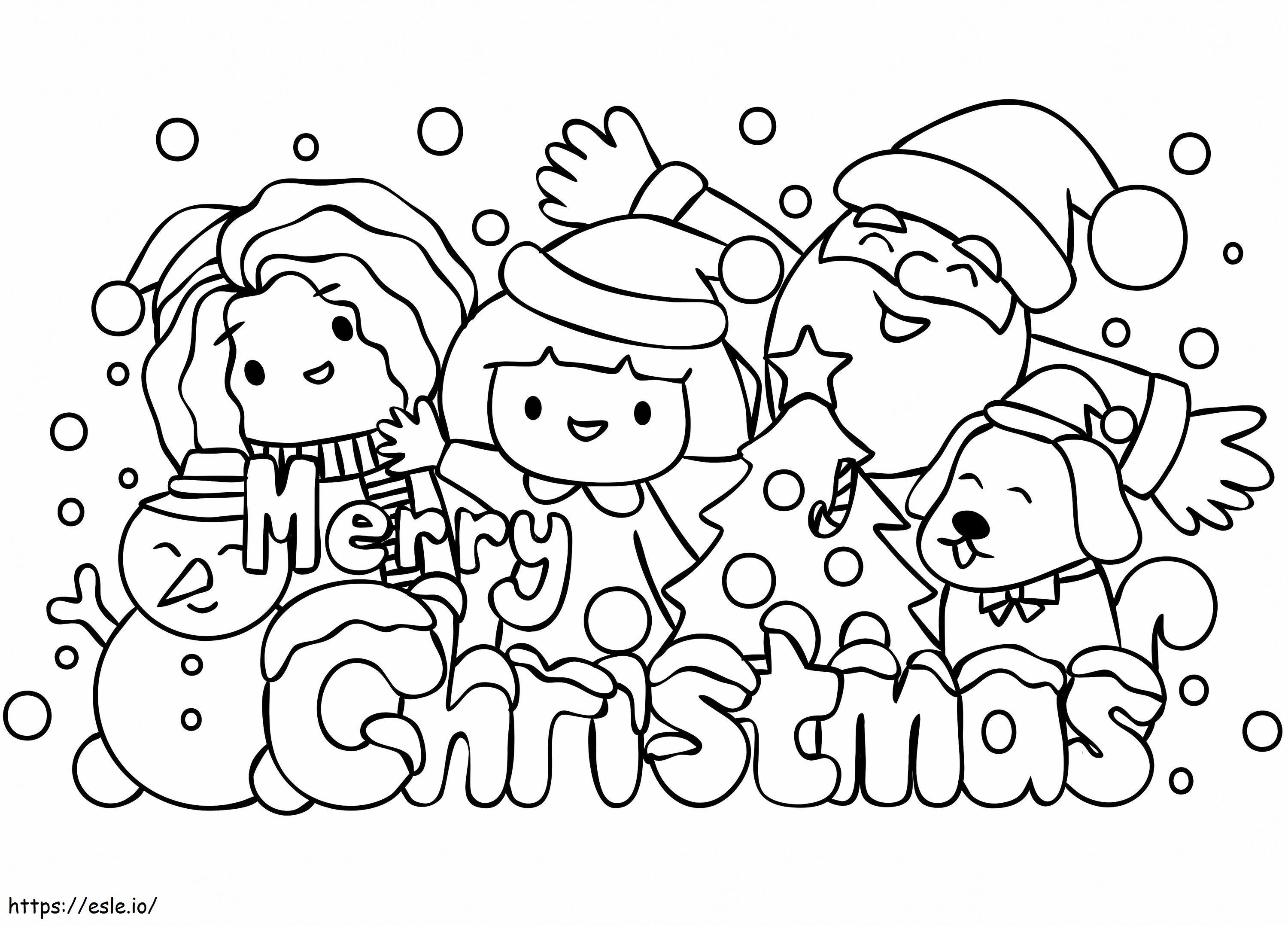 Printable Cute Christmas coloring page