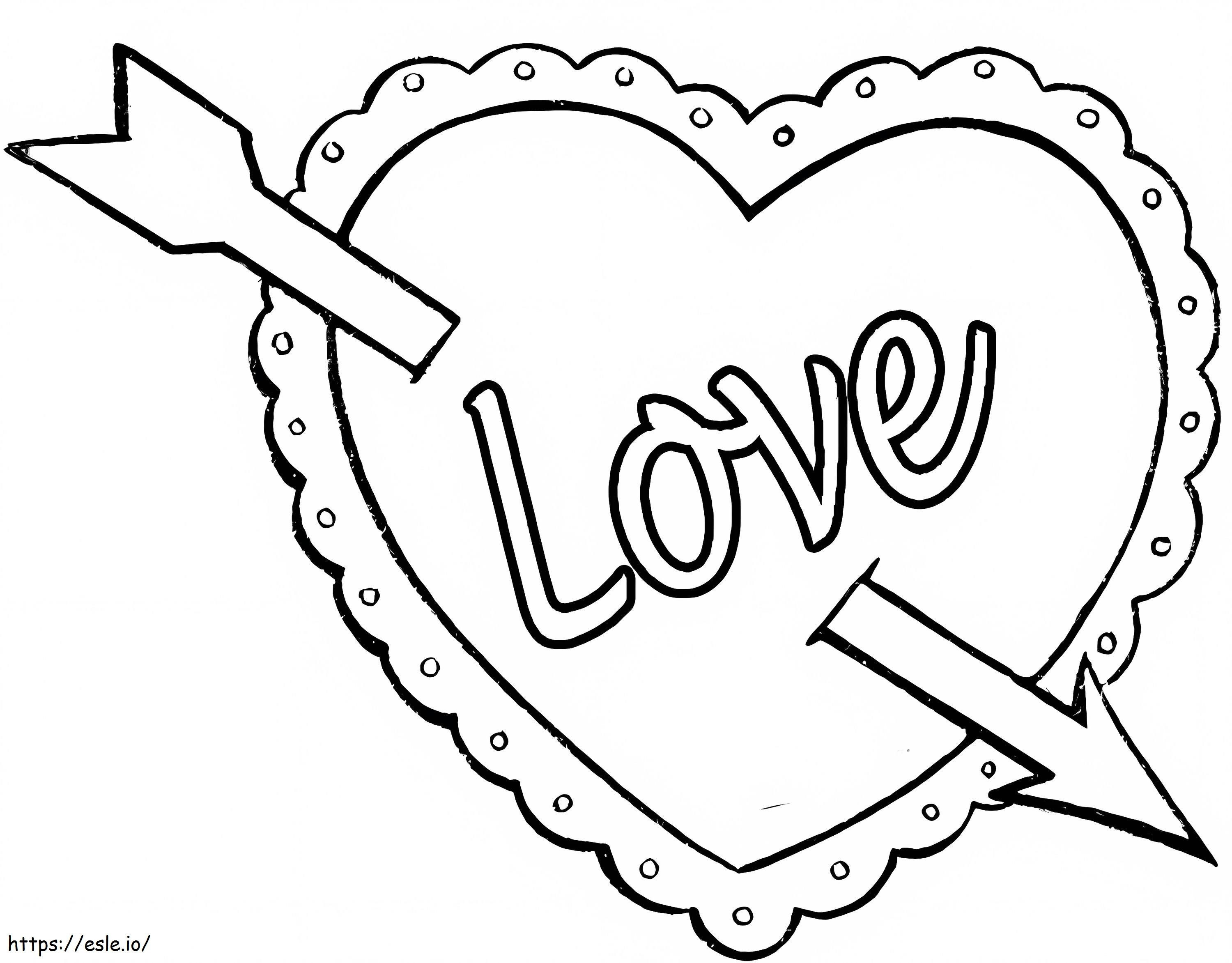 Szerelem Valentin szív kifestő