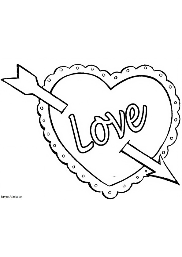 Love Valentine Heart coloring page