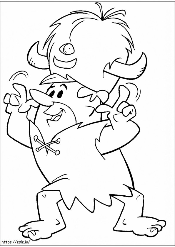 Barney Rubble de la Flintstones de colorat