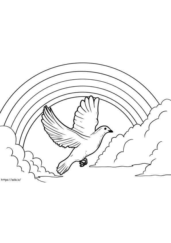 Dove And Rainbow coloring page
