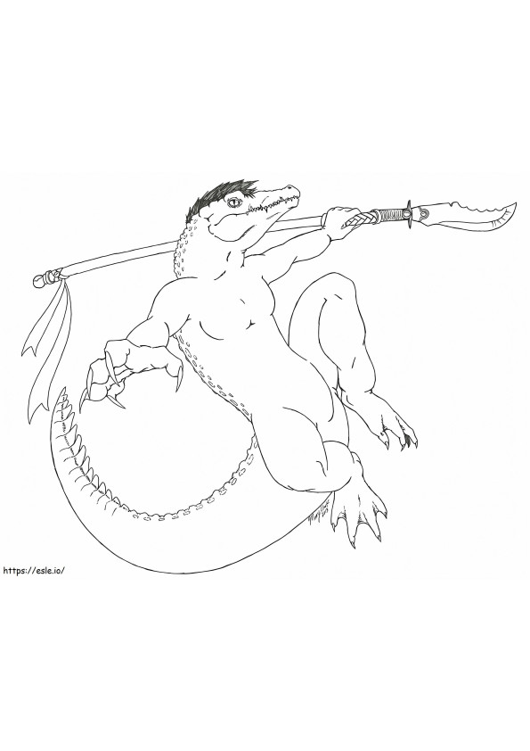 Crocodile Fighter coloring page