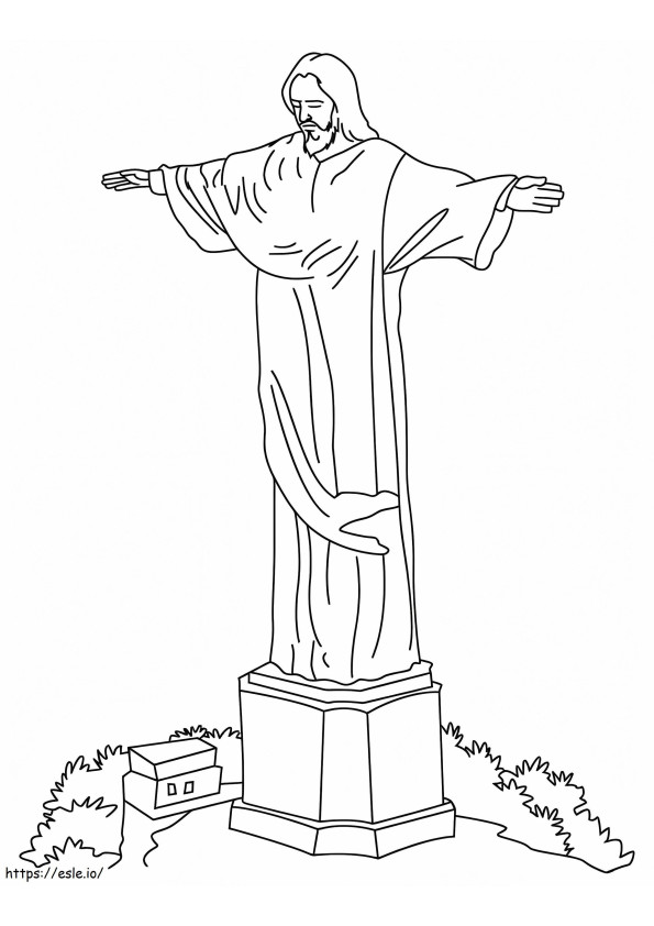 コルコバードのキリスト 3 ぬりえ - 塗り絵