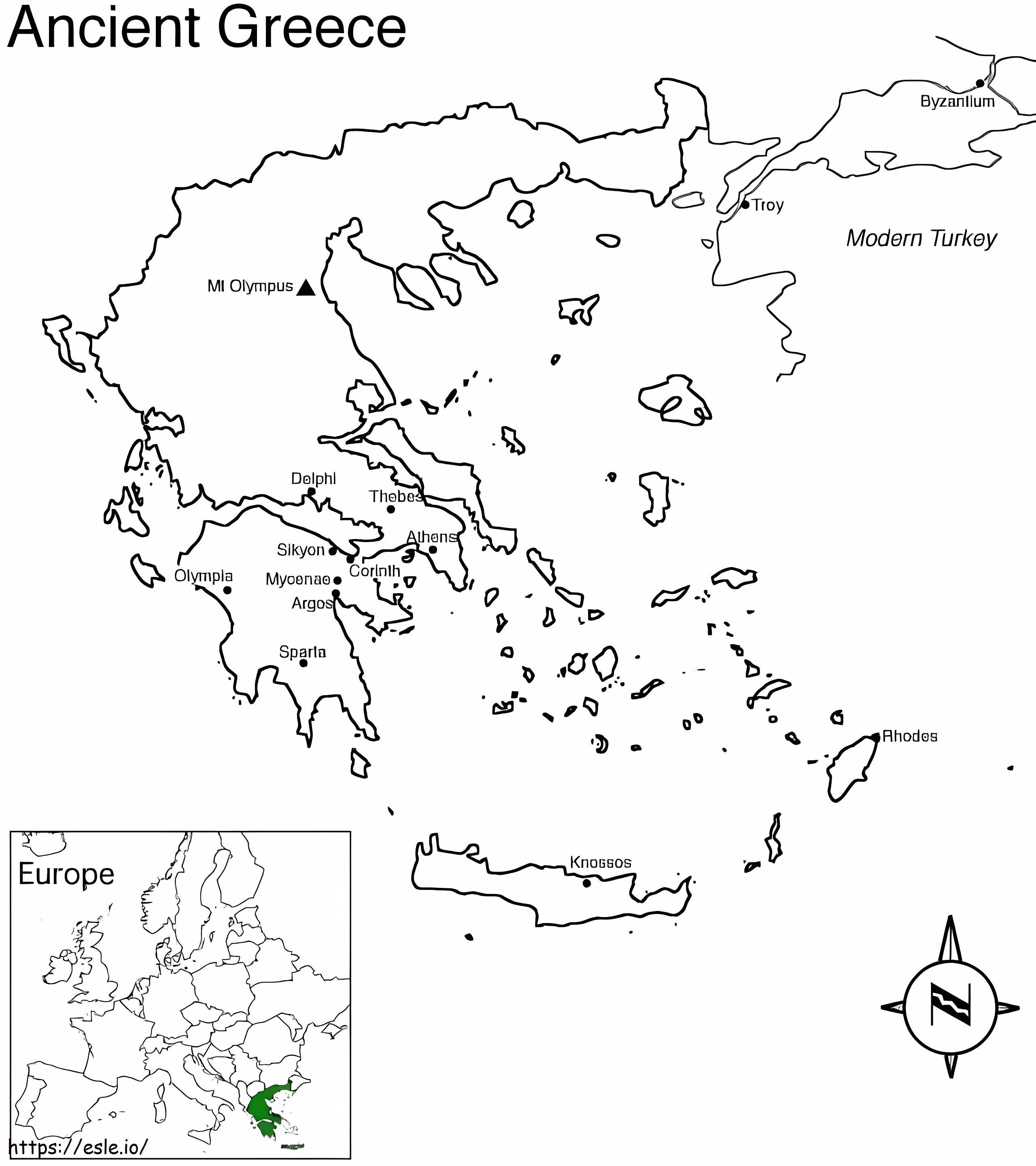 Kreikan kartta 3 värityskuva