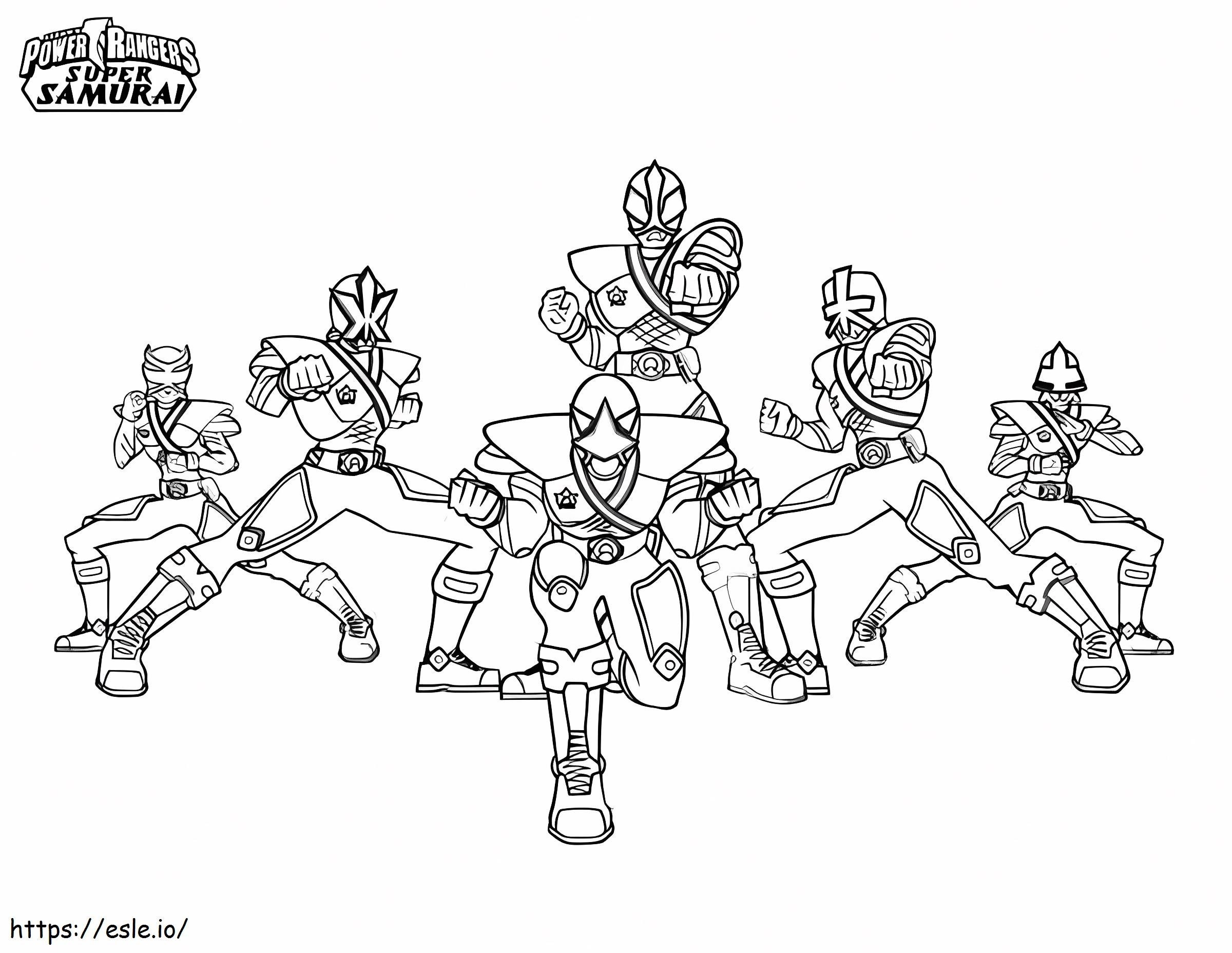 Awesome Samurai Rangers coloring page