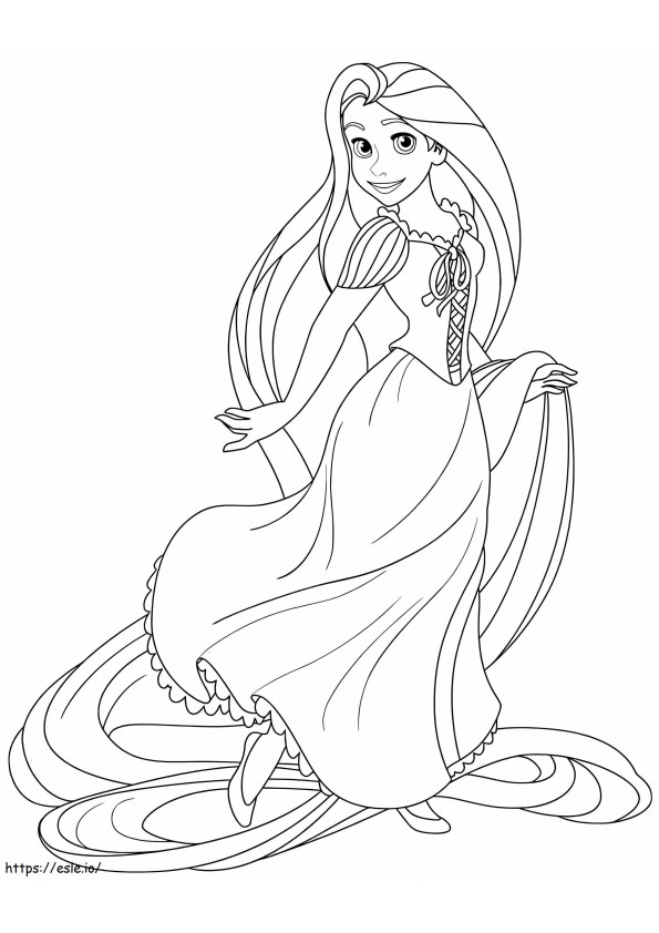 Drăguță prințesa Rapunzel de colorat