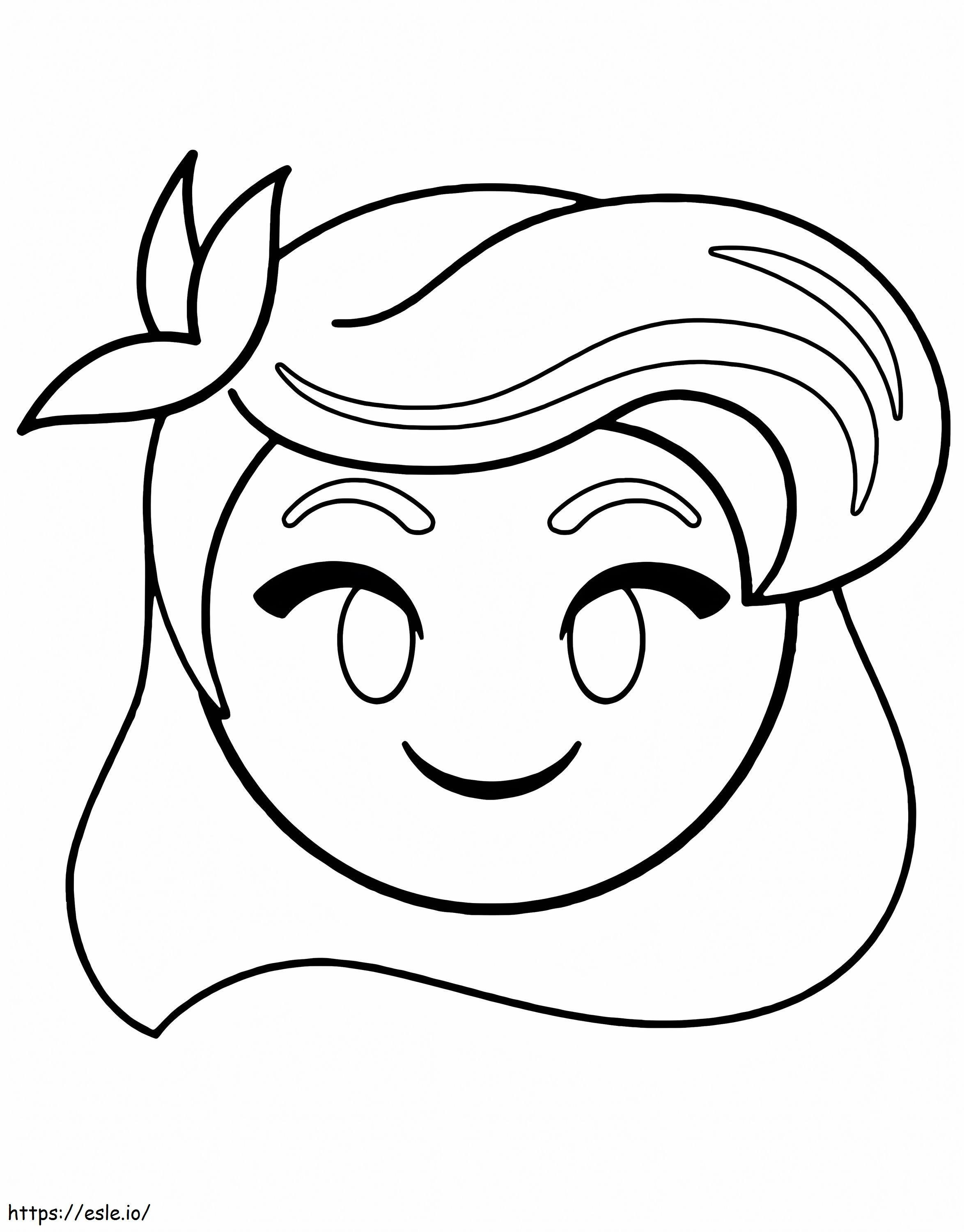 Emoji lány mosolyog kifestő