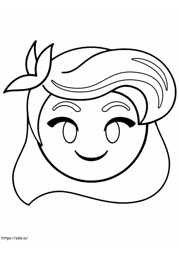 Emoji garota sorrindo para colorir