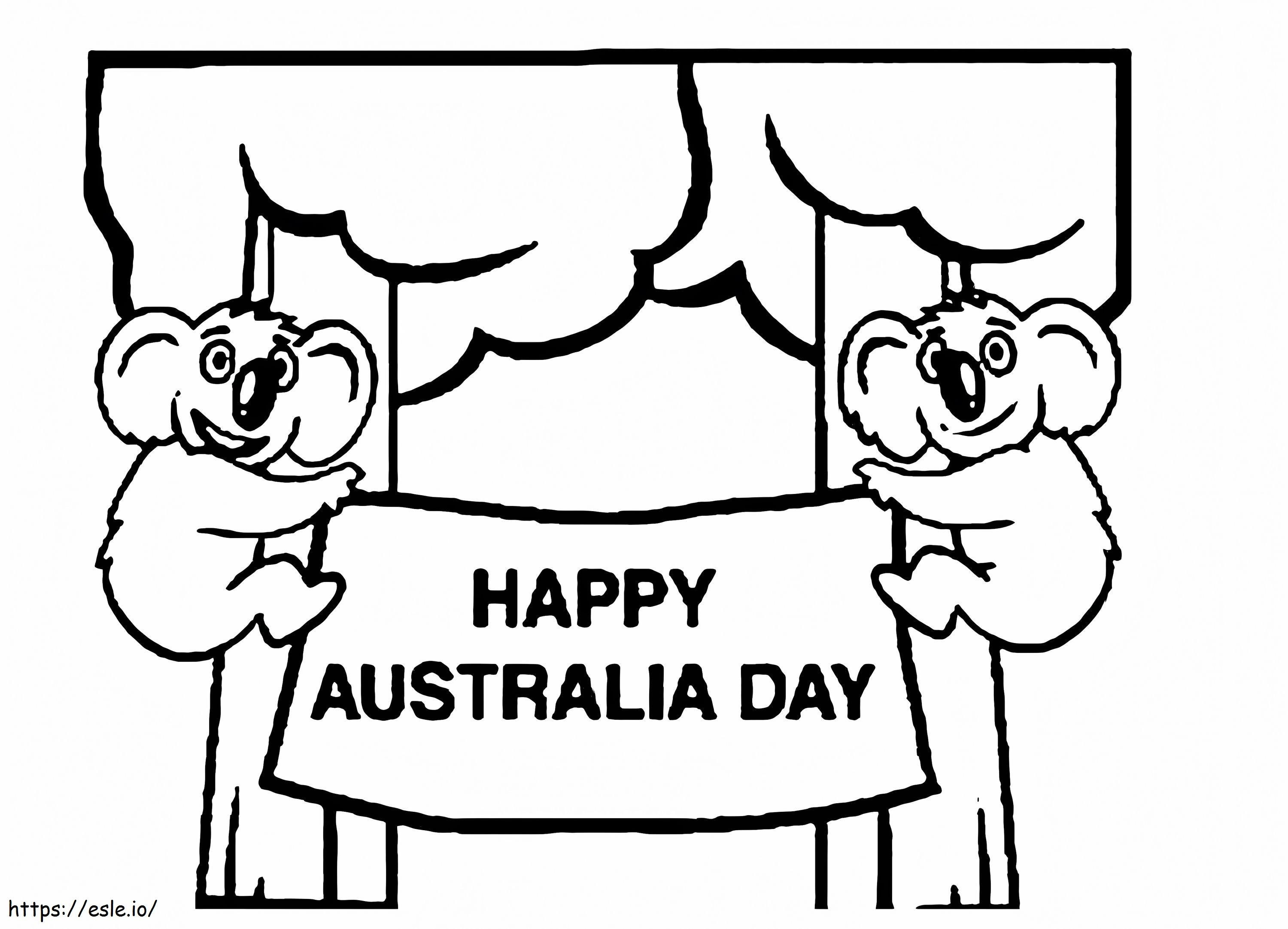 Feliz Dia 1 da Austrália para colorir