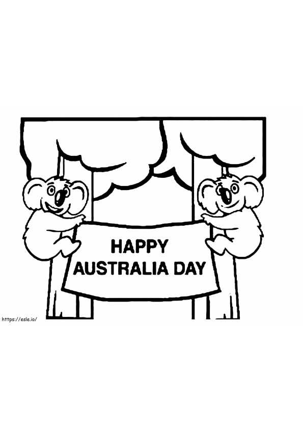 Coloriage Joyeux Jour 1 en Australie à imprimer dessin