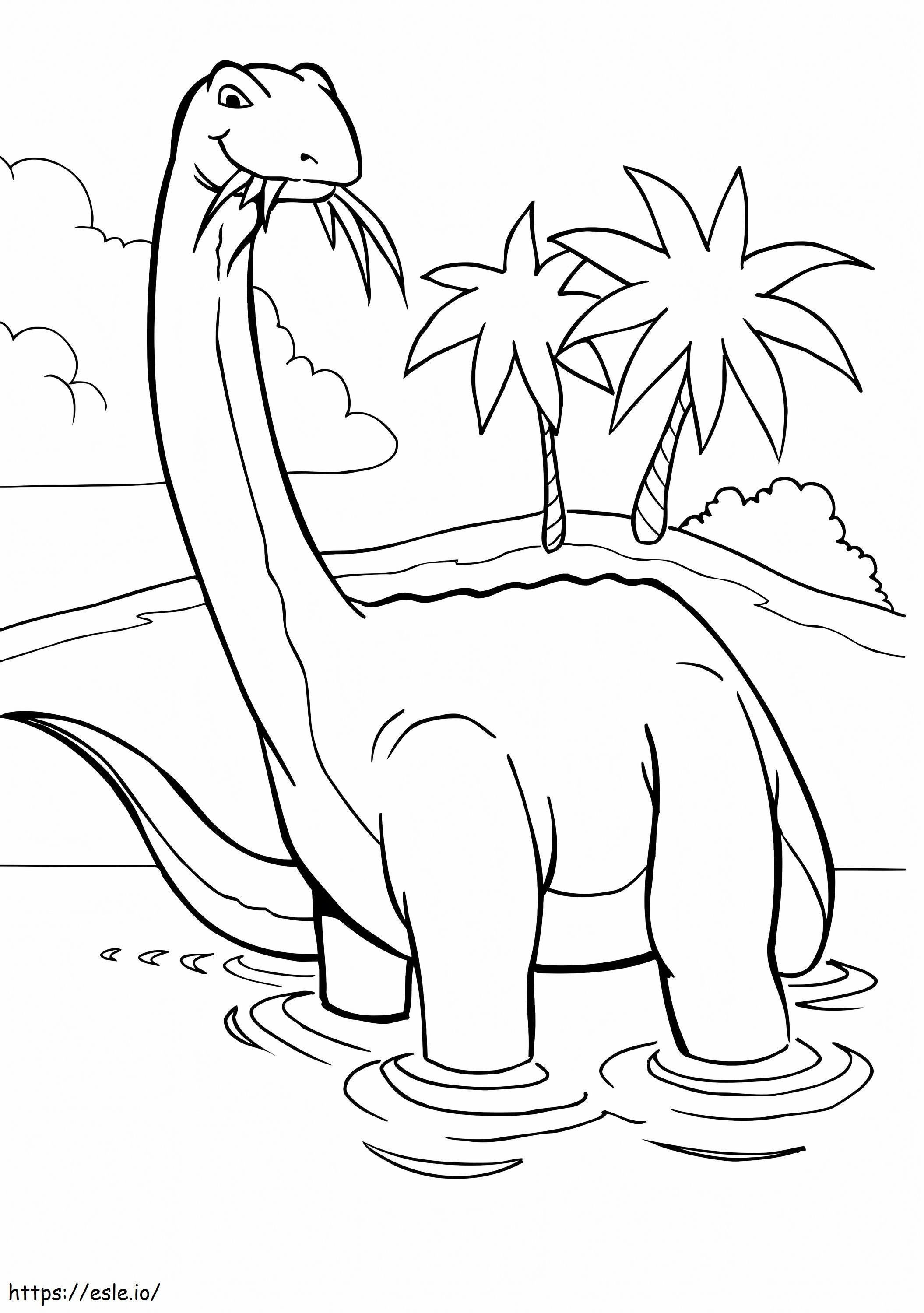 Dino Brontosaurus kuin Hierba värityskuva