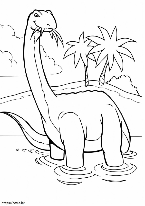 Coloriage Dino Brontosaure comme Hierba à imprimer dessin